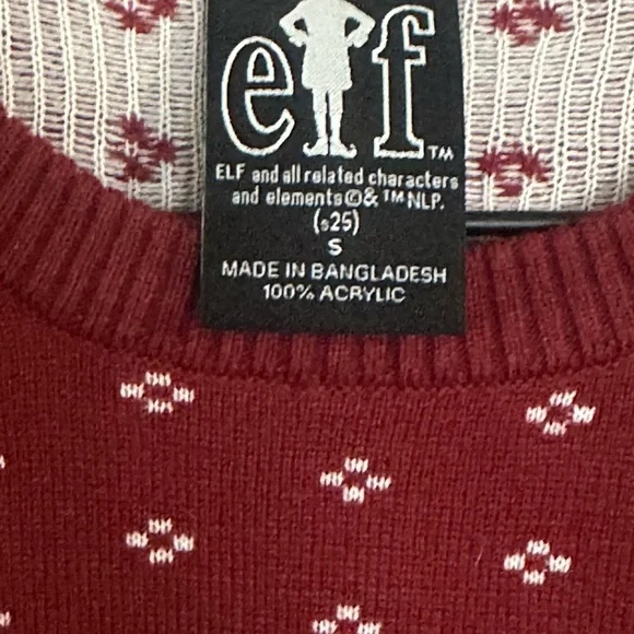 Elf Red Christmas Pattern Sweater - Picture 3 of 3
